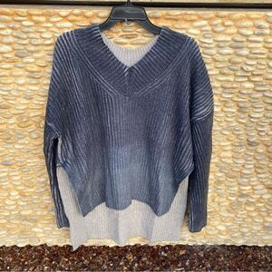 Naadam Wool/Cashmere Blend Gray Cable Ombre Over Sized Sweater. Size Small. NWT!